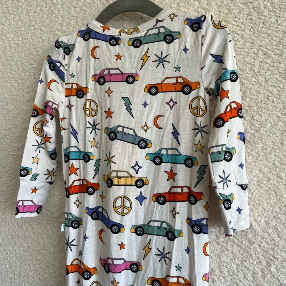 Posh Peanut‎ NWT Toddler Bamboo Desmond Cars One Piece Zip Pajamas Size 2T